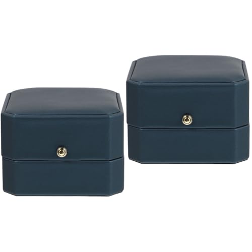 SOIMISS 2 Stk Schmuckkästchen Ring Gold Schmuckstandanzeige Aufhänger Träger anhängerbox deichselbox travel jewelry case Schmuckaufbewahrung Anhänger Fall Halskette Vitrine Flanell Navy von SOIMISS