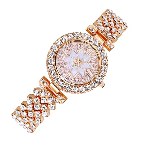 SOIMISS 2St Volldiamant-Damenuhr damenarmbanduhr ladies watch Frauenmodeuhr Rhinestone Uhr Strassdekor Armbanduhr dekor Armbanduhr für Damen Armbanduhrverzierung Legierung Rose Gold von SOIMISS