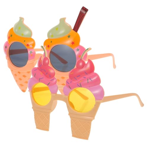 SOIMISS 2Stücke Eiscreme Sonnenbrillen Niedliche Hawaiianische Partybrille Tragbar Und Wiederverwendbar Zubehör Für Luau Feiern Und Foto Requisiten Und Designs von SOIMISS