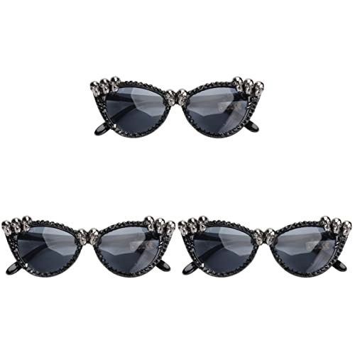 SOIMISS Halloween- Brillen- Foto- Requisiten 3 Stück Halloween Brille Totenkopf Skelett Brille Halloween Brille Lustige Party Sonnenbrille Sonnenbrille Vintage Gothic Kind von SOIMISS