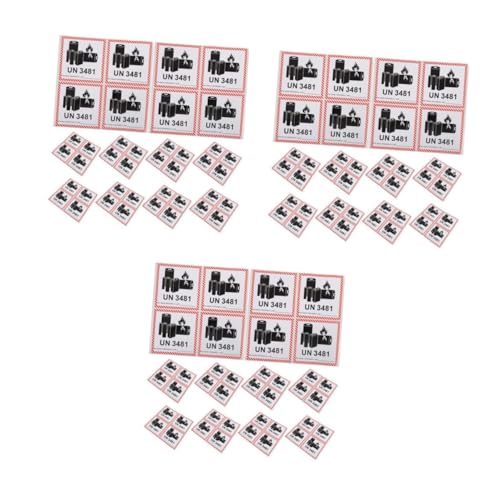 SOIMISS 3Sets Batterieetiketten Batterie Klebeetiketten Transport Für Batterien Batterie Warnaufkleber Batterie Warnetiketten Batterie Aufkleber Schwarze 200pcs*3 von SOIMISS