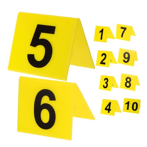 SOIMISS 3sets Nummernschild Acrylschild Hochzeitsdeko Schwarze Tischnummern Beweisnummernmarkierungen Abnehmer Basketball-punktmarkierungen Becherkennzeichnung Für Getränke Yellow 10pcs*3 von SOIMISS