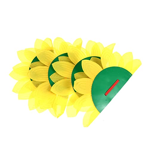 SOIMISS 4 Stück Sonnenblumen Seidenpapier Handgefertigt Sonnenblumen Seidenpapier Blumen Fächer DIY Papier Sonnenblume Hawaiianisches Sonnenblumen Seidenpapier Blumen von SOIMISS