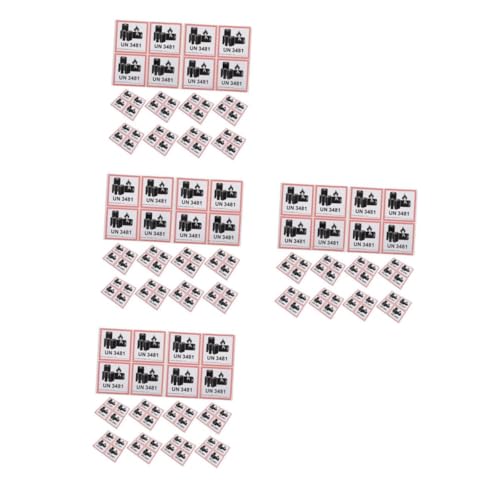 SOIMISS 4sets Batterieetikett Batterie-warnaufkleber Batterietransportetiketten Für Lithiumbatterien Batteriewarnschilder Kupferplattenaufkleber Black 200pcs*4 von SOIMISS