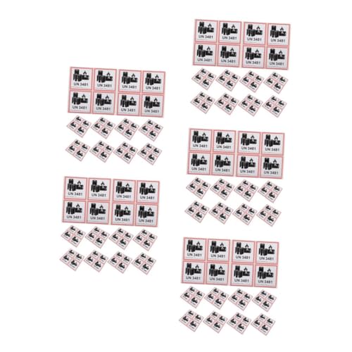 SOIMISS 5sets Batterieetikett Sicherheitslabel Klebeetiketten Für Batterien Batteriewarnaufkleber Batterietransportetiketten Kupferplattenaufkleber Black 200pcs*5 von SOIMISS