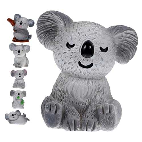 SOIMISS 6 Stück Desktop-Koala-Dekoration Koala-kuchenaufsatz Miniatur-Koala-Modell Miniaturfrösche Figur Miniaturen Koala-bär-Kuchen-Deckel Entzückende Figur Miniaturfiguren Harz von SOIMISS