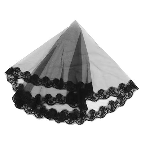 SOIMISS Brautkleider für die Braut Mantilla Hochzeitsschleier Schleier für Bräute halloween haarschmuck halloween kopfschmuck Halloween-Schleier Halloween-Kopfschmuck Gittergewebe Black von SOIMISS