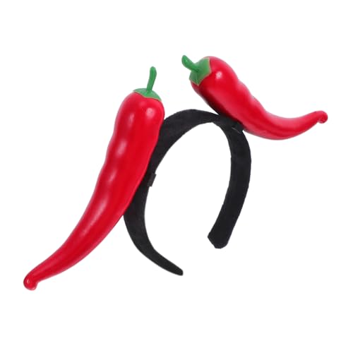 SOIMISS Lustiges Gemüse-Stirnband Halloween Stirnband gefälschtes Gemüse falsche Paprika Chili-Partygeschenke party zubehör lustige kopfbedeckung Chili- Chili-Festival- Harz von SOIMISS