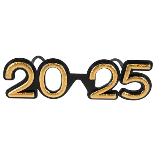 SOIMISS Neujahrsbrille 2025 Neujahrspartybrille Bequeme Brille Für Festliche Veranstaltungen Kunststoffbrille Requisite Dekorative 2025 Silvesterparty-Dekoration von SOIMISS