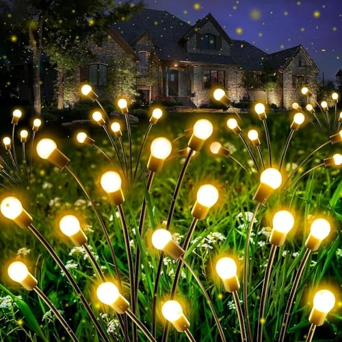 SOLARBABY Solar Lamps for Outdoor Garden,4 Piece LED Firefly Solar Lights Outdoor Halloween Decoration,IP65 Waterproof Solar Lights for Yard Patio Walkway Garden Christmas Decoration von SOLARBABY