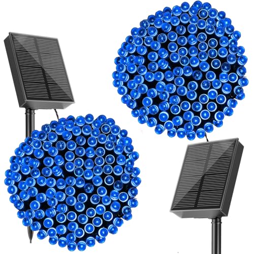 SOLARBABY Solar Lichterkette Aussen,20M 200LED Lichterkette Außen Solar IP65 Wasserdicht Solarlichterkette Außen Wetterfest für Garten, Balkon, Terrasse Dekorationen 2 Stück (Blau) von SOLARBABY