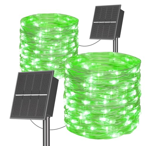 SOLARBABY Solar Lichterkette Aussen,2×20M 200 LED Solarlichterkette Außen Wetterfest, 8 Modi IP65 Wasserdicht Weihnachtsdeko Lichterkette, Weihnachtsbeleuchtung Außen für Balkon Garten Party Deko-Grün von SOLARBABY