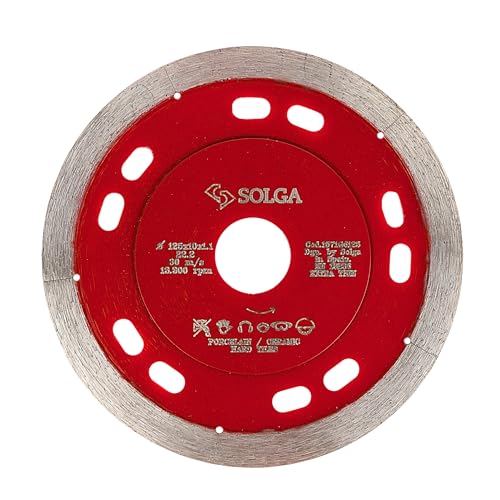 SOLGA DIAMANT Red Ultra Thin Diamanttrennscheibe 125mm f für Fliesen, Granit & Marmor, 22,23 mm Bohrung, Hohe Standzeit von SOLGA