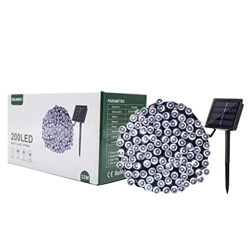 SOLMIRA LED Lichtschlauch Außen, 200 Weiße LEDs, 22M, 8 Modi, CE und RoHS Zertifikat von SOLMIRA