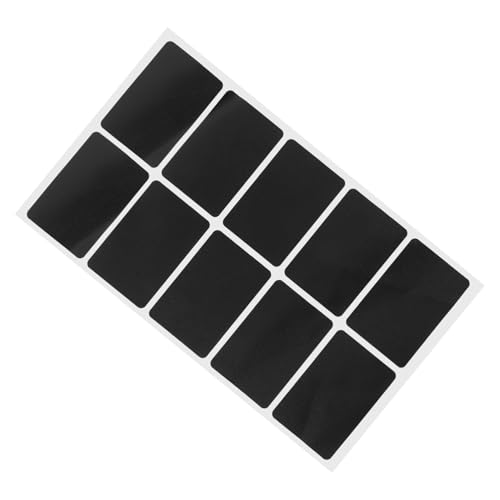 SOLUSTRE 1 Blatt Selbstklebende Tafelaufkleber etiketten für flaschen glasaufkleber wiederverwendbare Kreideetiketten Etikett für Lebensmittelbehälter Tafeletiketten für Gläser PVC Black von SOLUSTRE