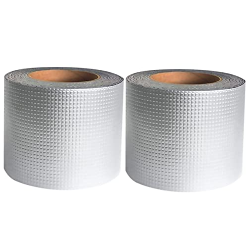 SOLUSTRE 1 Satz Butylband Aus Aluminiumfolie Rohr Markise Uv-klebeband Butyl Klebeband Dichtungsbänder Wasserdichtes Klebeband Auspuff Reparaturband Dachpflaster Bleifolie Silver 2 Rollen von SOLUSTRE