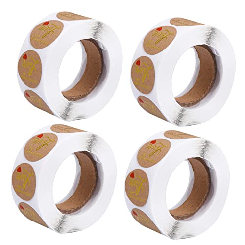 SOLUSTRE 1 Satz Etiketten Zum Backen Von Kuchen Lebensmitteletiketten Backaufkleber Paketaufkleber Catchring Sticker Geschenkaufkleber Verpackungsetikett Backen Kraftpapier 2 Rollen von SOLUSTRE