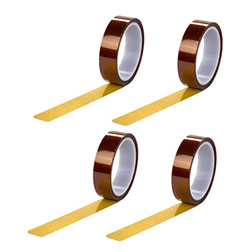 SOLUSTRE 1 Satz Hitzebeständiges Klebeband Haken Thermoband Widerstandsfähiges Band Hochtemperaturband Doppelseitiges Klebeband Für Heizband Für Sublimation Polyimid Light Brown 4 Rollen von SOLUSTRE