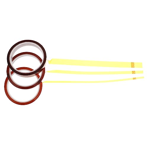 SOLUSTRE 1 Satz Hochtemperaturbeständiges Klebeband Verschleißband Klebeband Für Die Elektronik Starkes Klebeband Schweißbänder Abklebeband Thermoband Wärmeband Pi-film Brown 3 Rollen von SOLUSTRE