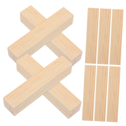 SOLUSTRE 1 Satz Holzmaterial Langer Stock Holzschnitzbedarf Bastelmaterial Aus Holz Bastelbretter Aus Holz Rechteckige Holzleisten Diy-holzbearbeitungsmaterial Dübel Zum Basteln 10st von SOLUSTRE