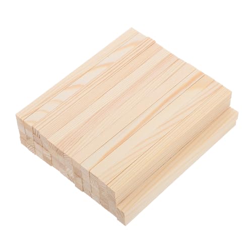 SOLUSTRE 1 Satz Massivholzleisten Quadratische Feste Stäbchen Holzstäbe Lang Quadratische Dübelstangen Stock Bastelstäbchen Masse Quadratisches Holz Handwerk Holz Hölzern Khaki 50 Stück von SOLUSTRE