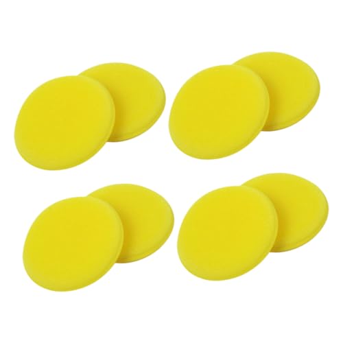 SOLUSTRE 1 Satz Werkzeuge Zum Wachsen Von Autos Auto Polierschwamm Auto Reinigungstuch Autowaschschwamm Auto Polierpad Schwamm-polierpads Polierpads Zum Polieren Pufferpolster Yellow 8st von SOLUSTRE