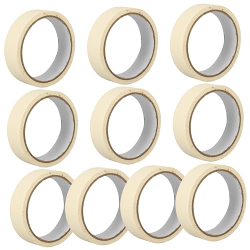 SOLUSTRE 10 Rollen Nahtband Abdeckband zum Lackieren Bastelband Versandklebeband Künstlerband Kunstband DIY Klebeband Haushaltsband Abdeckklebeband Malerband Farbband für Wände Papier Weiß von SOLUSTRE