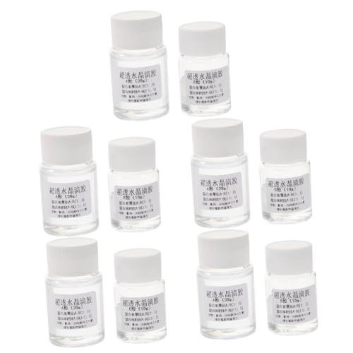 SOLUSTRE 10 Sätze Epoxidklebstoff Glühen Strasssteine Funkeln 2-teiliges Epoxid Bausätze Edelsteine Bindung Ab Schmuck 2-teiliger Epoxid-holzspachtel Harz Epoxid Epoxidharz Transparent von SOLUSTRE