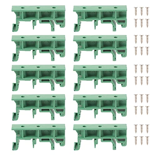 SOLUSTRE 10 Sätze PCB-Basis Terminals Kabel Clips für DIN-Schiene Draht-Flachstecker Zange montagestützen leiterplattenhalter Adapter DIN-Schienenhalterung elektrischer Clip Plastik Green von SOLUSTRE