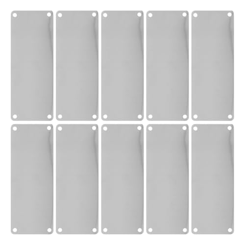 SOLUSTRE 10 Stk Schild Aus Edelstahl Metallanhänger Zum Gravieren Etiketten Aus Edelstahl Diy Leeres Zeichen Stanzen Von Rohlingen Leere Metalletiketten Metallplatte Silver Rostfreier Stahl von SOLUSTRE