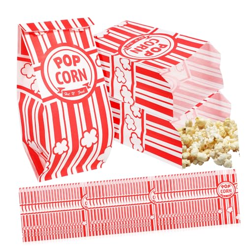 SOLUSTRE 100 Stk Papiertüte Snackbeutel falttaschen Partytüten - Popcorntüten Popcornbeutel Snack-Tasche Popcorntüten lose Popcorn-Behälter-Filmabend Taschen behandeln Karton von SOLUSTRE