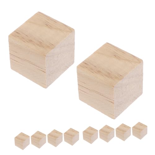 SOLUSTRE 100 Stück Quadratische Holzklötze Basteln Kleine Unfertige Holzwürfel DIY Projekte Holzwürfel Für Bau Und Lernaktivitäten von SOLUSTRE