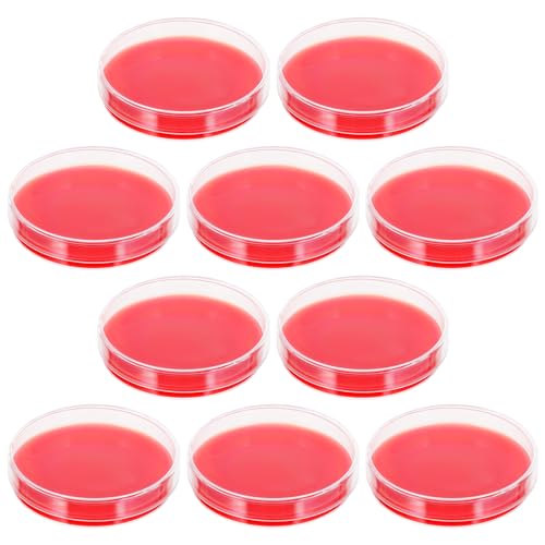 SOLUSTRE 10St Blutagar platte Lösung -Agar-Medium Agar-Medium biologische Geräte bestimmen Agar-Gericht Top-Gel rotes Zubehör Kulturplatte Container Agarplatte Sport von SOLUSTRE