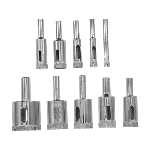 SOLUSTRE 10er Set Marmorbohrer Bohrer Zum Schneiden Von Glas Keramikbohrer Für Fliesen Bohrer Für Keramikfliesen Fliesenbohrer Für Bohrer Steinbohrer Bohrer Für Beton Legierter Stahl Silver von SOLUSTRE