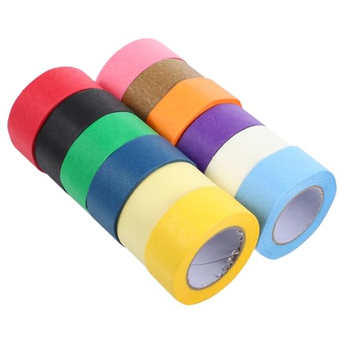 SOLUSTRE 12 Rollen Buntes Malerband Dekorative Klebebänder Süßes Band Washi Tape Zum Aufzeichnen Scrapbook-dekor Dekoratives Washi-tape Geschenkband Als Washi Tape Einfarbig Papier von SOLUSTRE