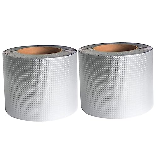 SOLUSTRE 2 Rollen Butylband Aus Aluminiumfolie Dach Türsiegel Scharnier Oberbeleuchter Luft Conditioner Markise Doppelseitiges Klebeband Doppelt Schlauch Reparatur Barriere Bleifolie Silver von SOLUSTRE