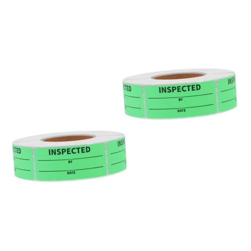 SOLUSTRE 2 Rollen Inventar-Tags Aufkleber gekühlt aufbewahren Prüfplaketten Inventar Etiketten Lager Etiketten versand etiketten Inventaretikett Lagerbestandsaufkleber PVC Green von SOLUSTRE