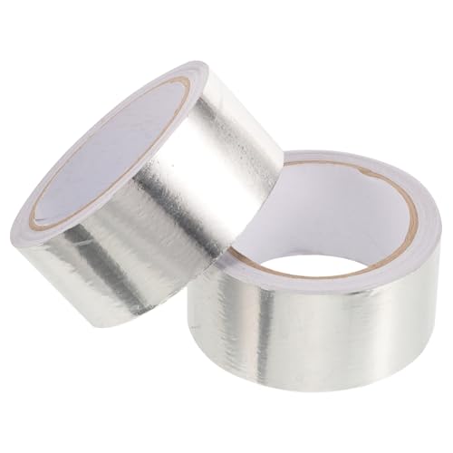 SOLUSTRE 2 Rollen Isolierte Aluminiumfolie klebeband aircot belüftung alufolie Folienband Isolierband aus Aluminiumfolie Hochtemperaturband Hochleistungsband aus Aluminiumfolie Silver von SOLUSTRE