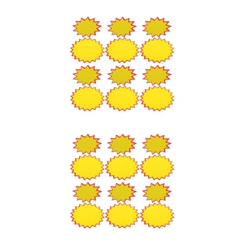 SOLUSTRE 2 Sätze 2 Sets Löschetiketten Aufkleber In Sternform Display Schilder Verkaufsetiketten Verkaufsetiketten Für Einzelhandelsverkaufsschilder Leere Fluoreszierende 300 Stück * 2 von SOLUSTRE