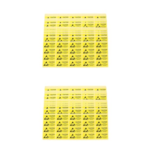 SOLUSTRE 2 Sätze Antistatisches Etikett Warnhinweis Etikett Elektronische Geräte Aufkleber Lagerungsetiketten Statisch Haftende Aufkleber Esd-warnschilder Papier Yellow 200 Stück * 2 von SOLUSTRE