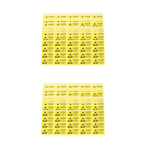 SOLUSTRE 2 Sätze Antistatisches Etikett Warnhinweis Etikett Elektronische Geräte Aufkleber Versandetiketten Auto-warnaufkleber Statische Sicherheitswarnaufkleber Papier Yellow 200 Stück * 2 von SOLUSTRE