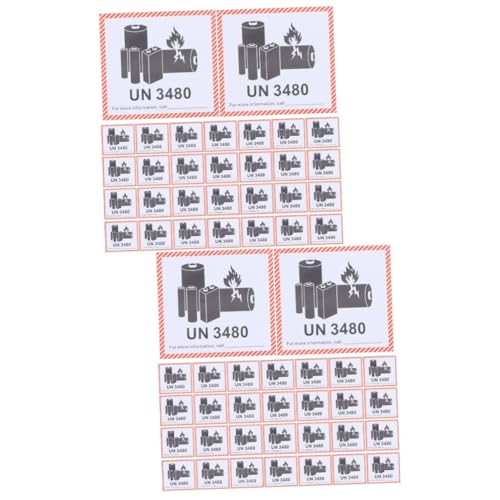 SOLUSTRE 2 Sätze Batteriebrandetikett Akkutasche Für Drohnen Spurloser Aufkleber Etikettenaufkleber Für Ionenbatterien Air-tag-batterie Un3481-label Black Kupferplattenaufkleber 100 Blatt*2 von SOLUSTRE