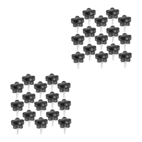 SOLUSTRE 2 Sätze M8 Handschraube Sternschraube Kfz-teile Für Gewindebolzen Klemmen Deckschrauben Knopfschraubenköpfe Zucht Knöpfe Schraube Knöpfe Bolzen Strohbesen Pp Black 15 Stück * 2 von SOLUSTRE