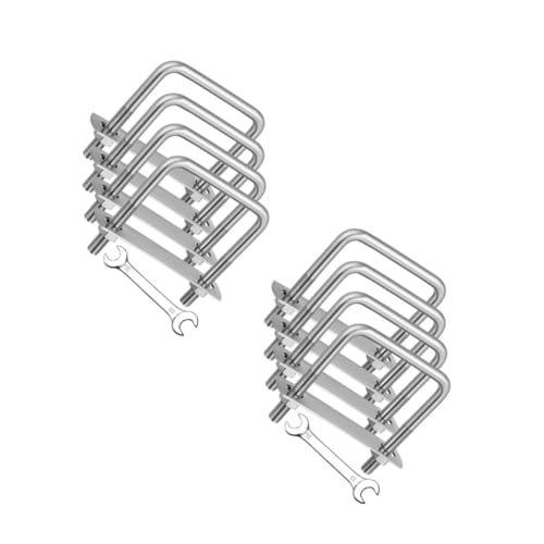 SOLUSTRE 2 Sätze Schraubenschlüsselsatz Edelstahlschrauben U Schrauben Quadratischer U-bolzen Du Klemmst Vierkant-u-bolzen Quadratische U-bolzen Rostfreier Stahl Silver 4 Stück * 2 von SOLUSTRE