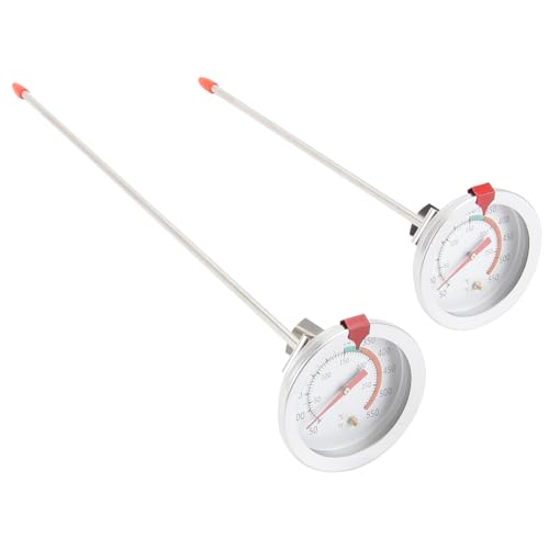 SOLUSTRE 2 Stk Friteuse-thermometer Rost Radiergummi Hitzebeständiges Thermometer Fritteuse Temperaturanzeige Bratthermometer Temperaturanzeige Für Rostfreier Stahl Weiß von SOLUSTRE