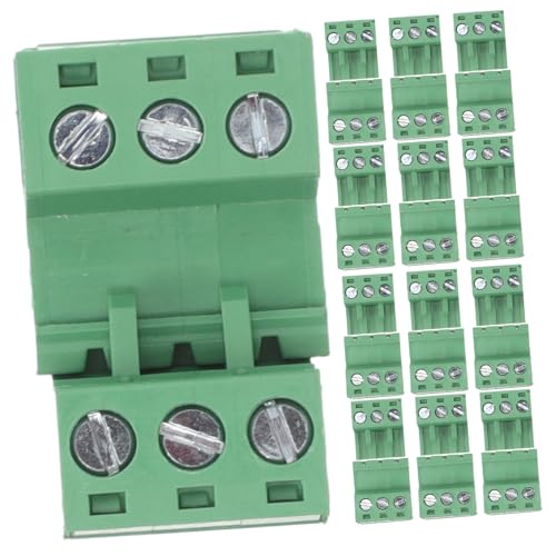 SOLUSTRE 20 Stück Klemmenblock Schraubklemmen Stecker Zweireihig Elektrische Barriere Block Klemmenleiste Grün von SOLUSTRE