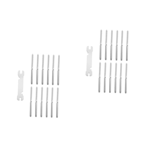 SOLUSTRE 2sets Schraubklemme Abs Verzögerung Einfädeln Griff Rechts Krankentrage Spanner Drahtseil Geländer System Schrauben Linke Und Rechte Schraube Deck Geländer Schraube Metall 12pcs*2 von SOLUSTRE