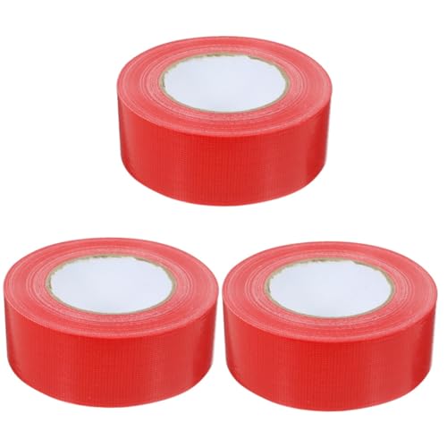 SOLUSTRE 3 Rollen Diy-klebeband Gaffers Tape Bußgeld Doppelseitiges Klebeband Strapazierfähig Tarnband Schwer Klebeband Selber Machen Fenster Farbband Entlüften Streifen Pro Rand Rot von SOLUSTRE