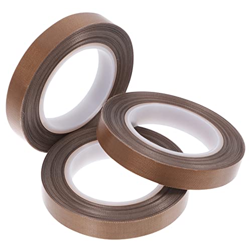 SOLUSTRE 3 Rollen Hochtemperaturbeständiges Klebeband Spender Glasfaser packing tape paketband universelles Isolierband multifunktionales Isolierband Rückenmaterial: Light Brown von SOLUSTRE