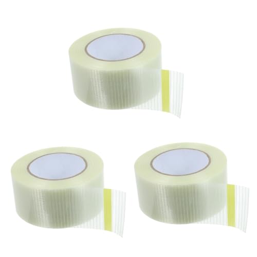 SOLUSTRE 3 Rollen Modell fixiertes Klebeband packing tape paketband tapeband wasserdichtes klebeband Langlebiges Klebeband Reparatur Netzband verstärktes Band Trockenbaubandgewebe Glasfaser von SOLUSTRE